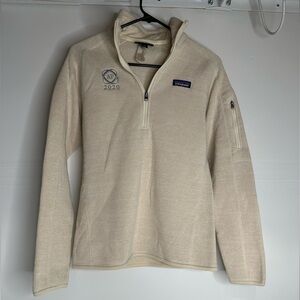 Patagonia Better Sweater Womens Size Medium 1/4 Zip Fleece Jacket Tan Pullover